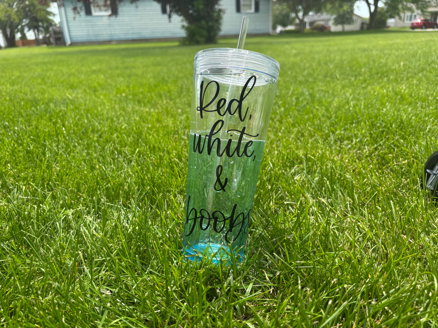 "Red White and Boobs" 24oz Tumbler